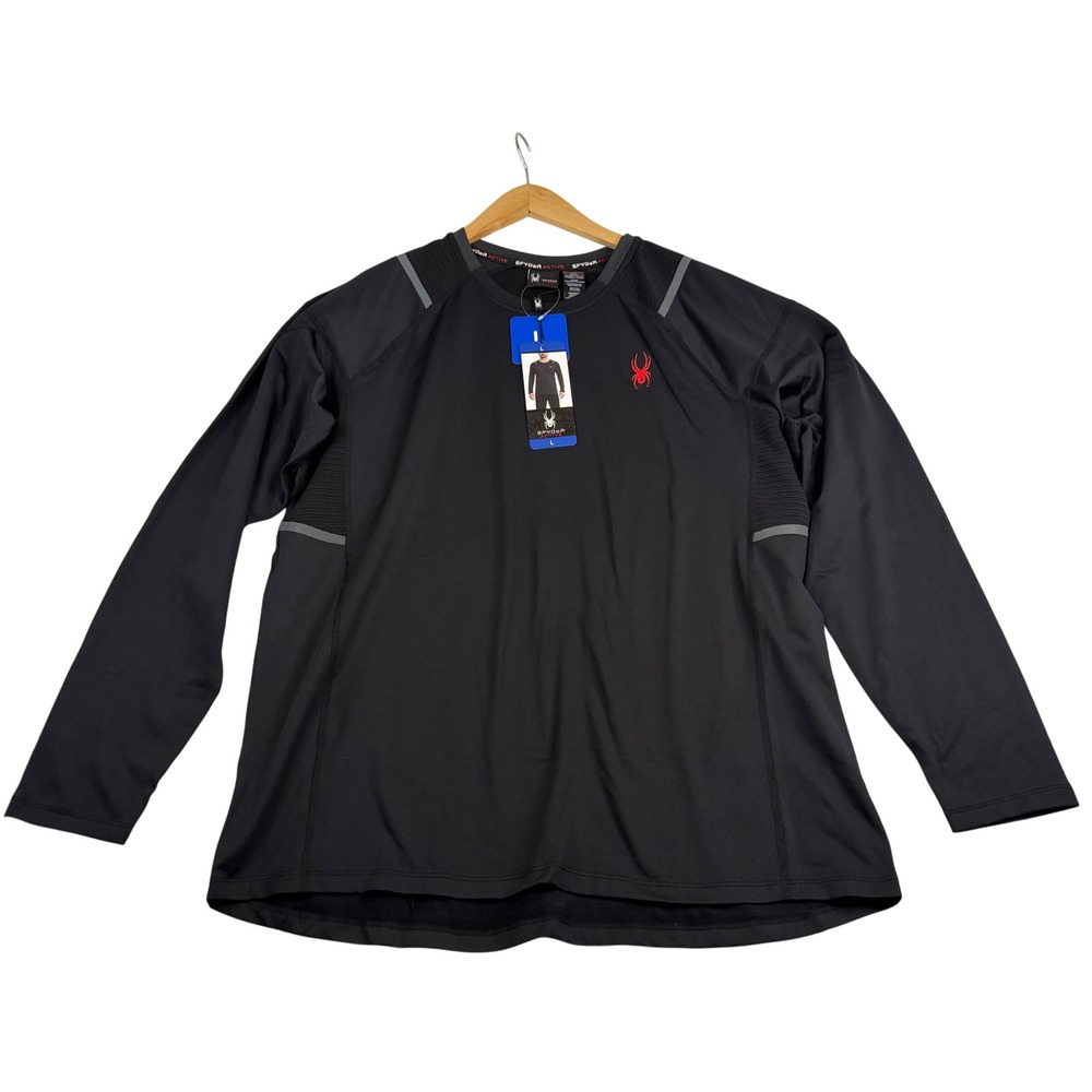 Spyder Active Mens ProW-B‎ Base Layer Top Long Sleeve Black SPM100U Large NWT